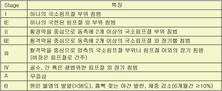 위 림프종에서 악성림프종의 병기
