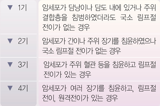 암에대한바른이해-담낭 담도암의 병기