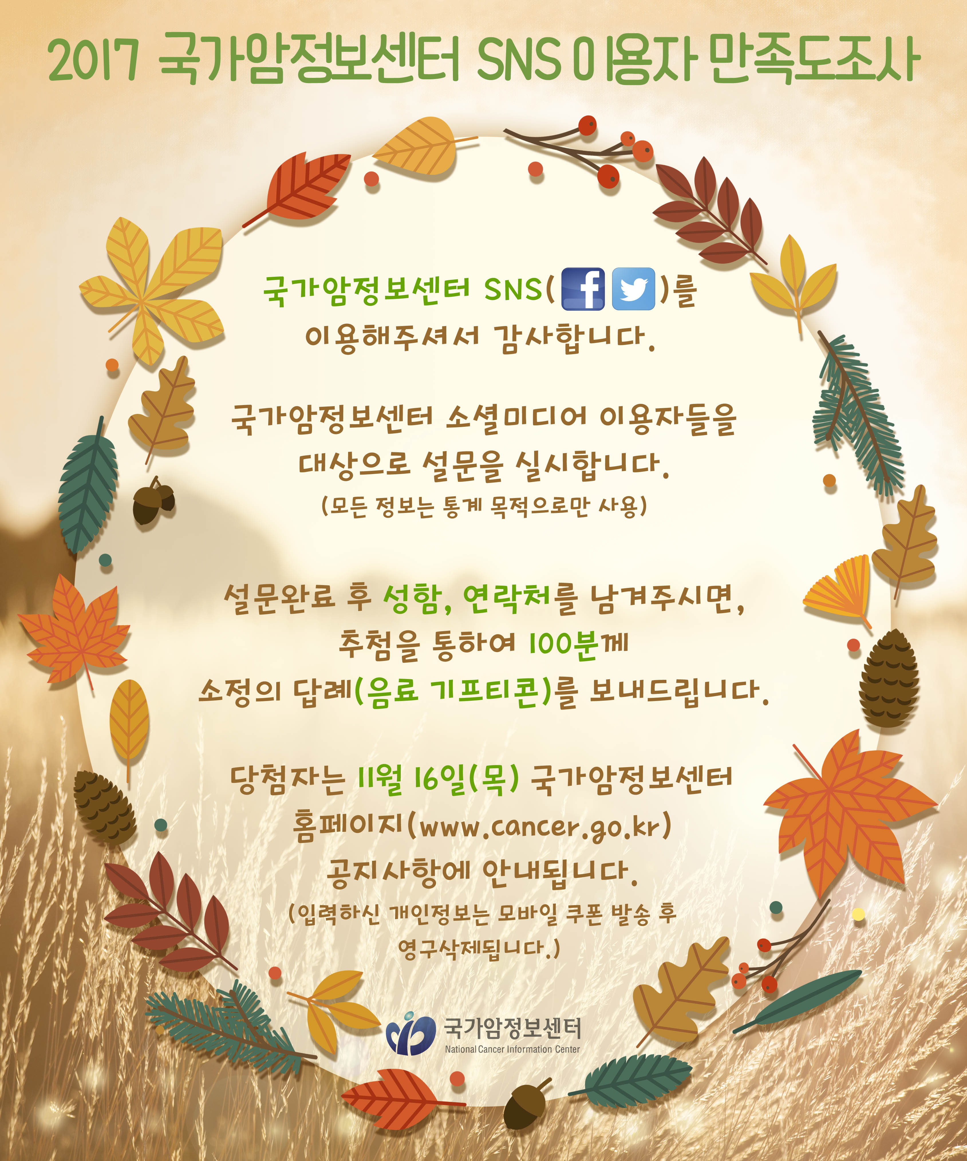 2017 SNS 이용자 만족도 조사(10/30~11/13)